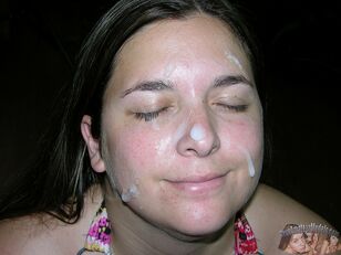 her very first jizm facial cumshot
