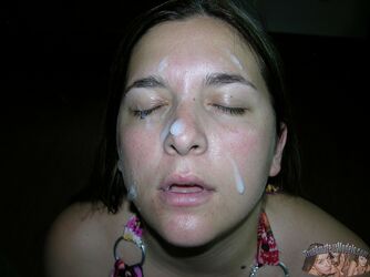 her very first jizm facial cumshot. Photo #4